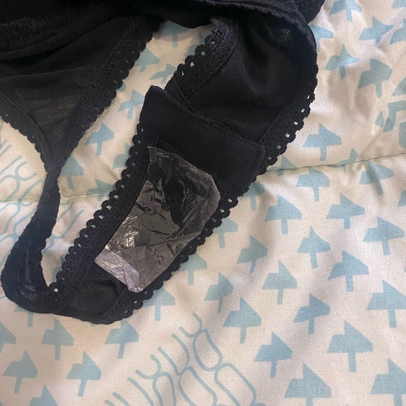 NWT .. Free People Black Tie Front Ruched Bodysuit - Picture 13 of 16